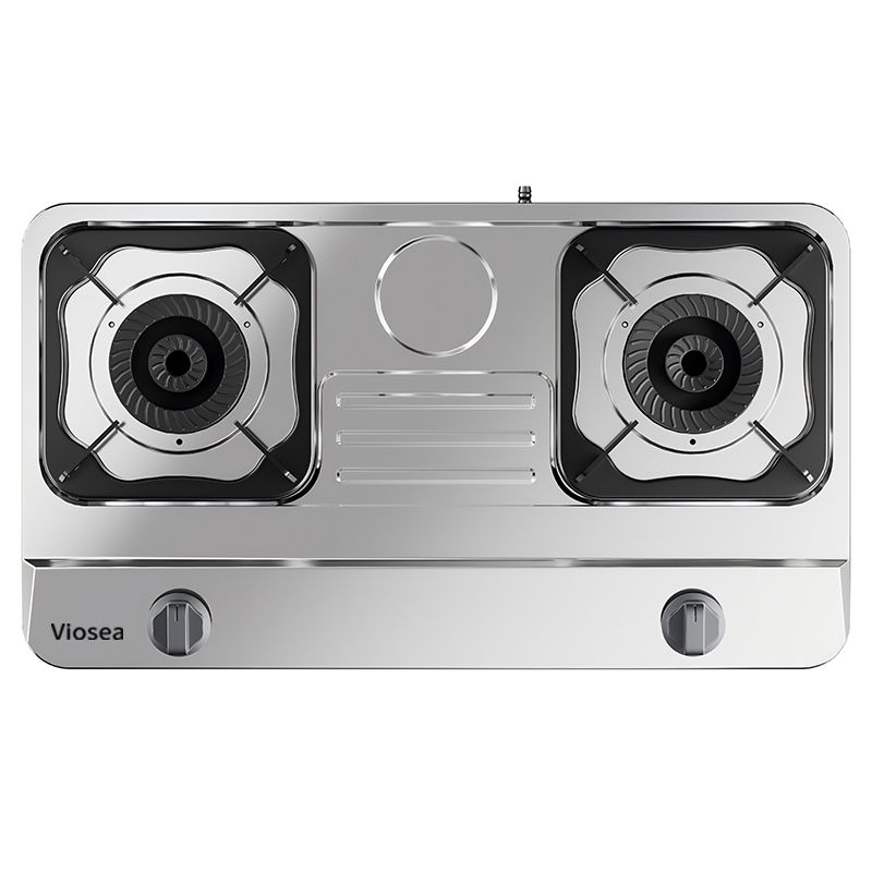 Двухконфорочная газовая варочная панель из нержавеющей стали с легкоочищаемой поверхностью